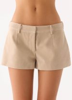 Jeremy Faux Suede Shorts - Cream