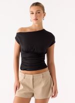 Jeremy Faux Suede Shorts - Cream - 图片 5