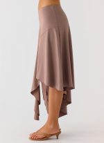 Jisoo Asymmetric Midi Skirt - Desert Taupe - 图片 3