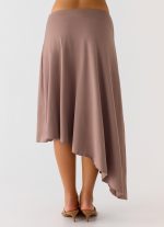 Jisoo Asymmetric Midi Skirt - Desert Taupe - 图片 4