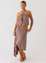 Jisoo Asymmetric Midi Skirt - Desert Taupe - 图片 5