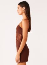 Jordanna Lace Mini Dress - Chocolate - 图片 2