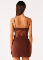 Jordanna Lace Mini Dress - Chocolate - 图片 3