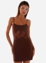 Jordanna Lace Mini Dress - Chocolate - 图片 6
