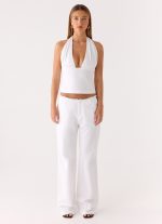 Josephina Linen Pant - White - 图片 4