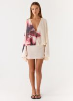 Junia Long Sleeve Mini Dress - Velvet Bloom - 图片 4
