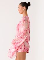 Junia Long Sleeve Mini Dress - Pink - 图片 4