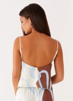 Kaia Cowl Neck Top - Bloom Wave Print - 图片 4