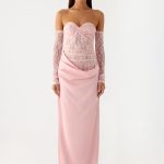 Kaina Off Shoulder Maxi Dress - Pink