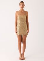 Kaitlin Mini Dress - Gold - 图片 4