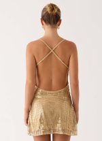 Kaitlin Mini Dress - Gold - 图片 3