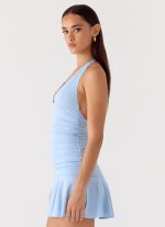 Kanata Halter Mini Dress - Blue - 图片 2
