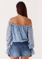 Kayda Low Rise Denim Shorts - Blue Wash - 图片 4