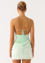 Keanu Cupro Mini Dress - Aqua - 图片 3