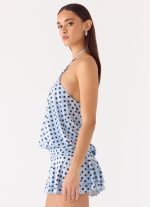 Keay Mini Dress - Blue Mocha Dot - 图片 4