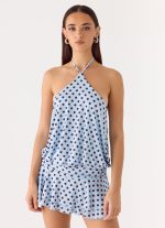 Keay Mini Dress - Blue Mocha Dot - 图片 6