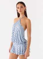 Keay Mini Dress - Blue Mocha Dot - 图片 7