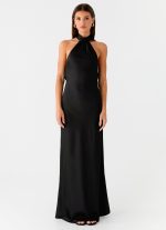 Keena Scarf Maxi Dress - Black - 图片 4