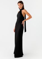 Keena Scarf Maxi Dress - Black - 图片 6