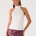 Keena Scarf Top - Ivory