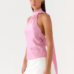 Keena Scarf Top - Pink