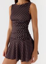 Kelda Mini Dress - Chocolate Blue Dot - 图片 5