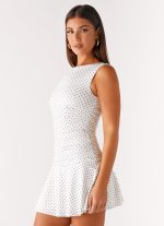 Kelda Mini Dress - White Polka Dot - 图片 2