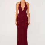 Keliese Beaded Maxi Dress - Burgundy