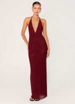 Keliese Beaded Maxi Dress - Burgundy - 图片 4