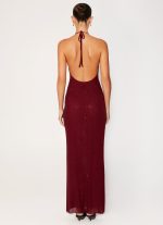 Keliese Beaded Maxi Dress - Burgundy - 图片 3
