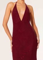Keliese Beaded Maxi Dress - Burgundy - 图片 6