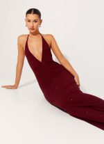 Keliese Beaded Maxi Dress - Burgundy - 图片 7