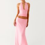 Kerrie Hanky Midi Skirt - Baby Pink