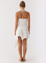 Khalida Jersey Halter Mini Dress - White - 图片 3