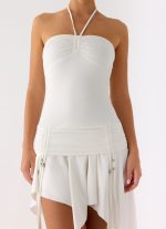Khalida Jersey Halter Mini Dress - White - 图片 5