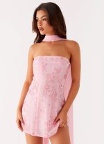 Kiesha Strapless Scarf Mini Dress - Pink - 图片 5