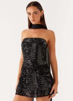Kiesha Strapless Scarf Mini Dress - Black - 图片 5