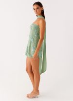 Kiesha Strapless Scarf Mini Dress - Mint - 图片 3