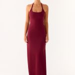 Kill This Love Ribbed Maxi Dress - Dark Cherry