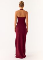 Kill This Love Ribbed Maxi Dress - Dark Cherry - 图片 3