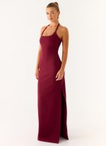Kill This Love Ribbed Maxi Dress - Dark Cherry - 图片 4