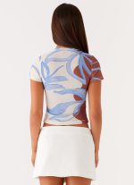 Late Night Mesh Baby Tee - Bloom Wave Print - 图片 3