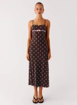 Latto Midi Dress - Chocolate Strawberry Dot - 图片 2