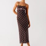Latto Midi Dress - Chocolate Strawberry Dot