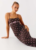 Latto Midi Dress - Chocolate Strawberry Dot - 图片 6