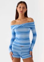 Lay Back Knit Shorts - Cerulean - 图片 6