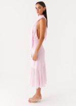 Layna Scarf Midi Dress - Pink - 图片 2