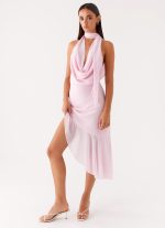 Layna Scarf Midi Dress - Pink - 图片 5