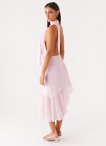 Layna Scarf Midi Dress - Pink - 图片 6