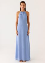 Le Soleil Halter Maxi Dress - Periwinkle - 图片 5